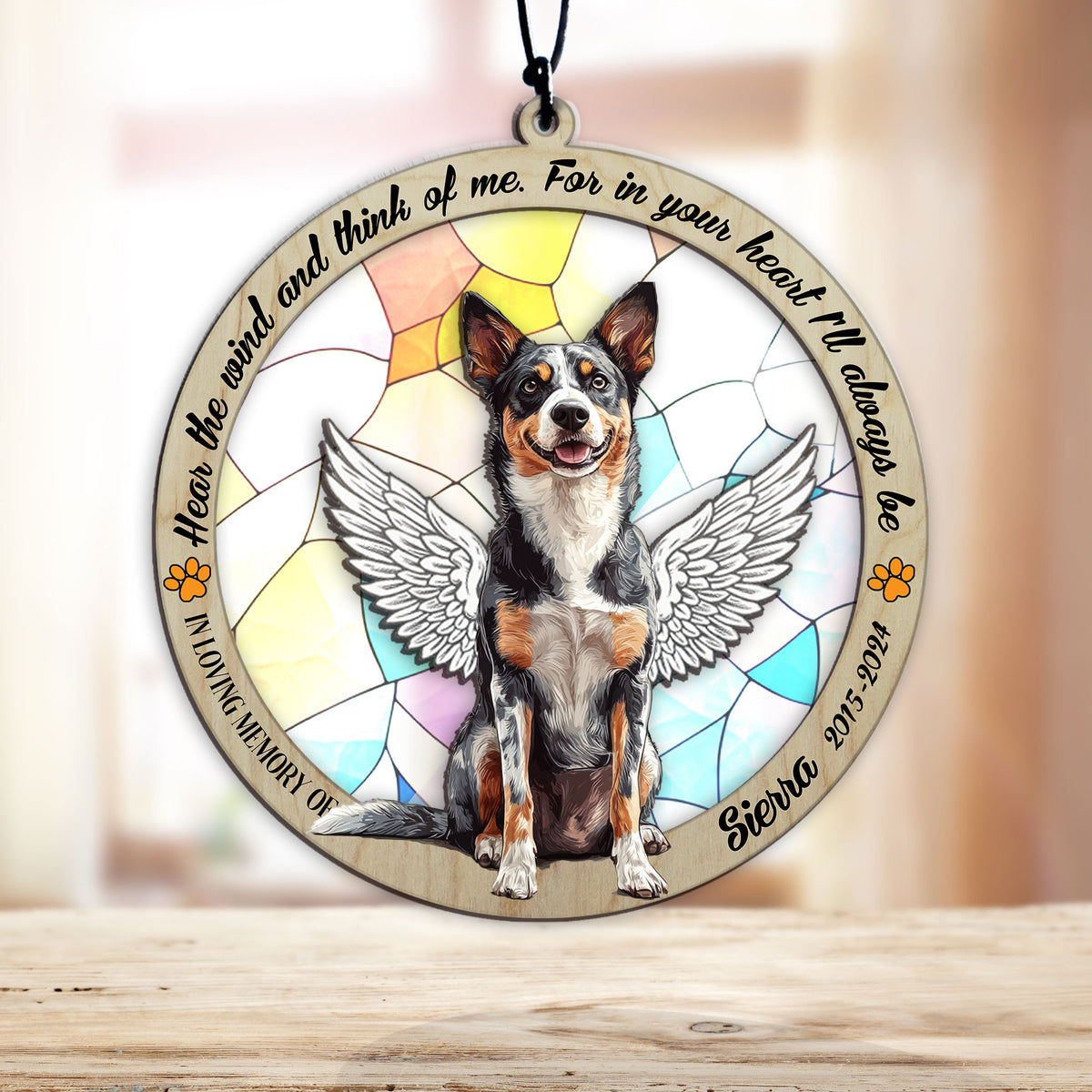 Personalized australian kelpie memorial garden stake with pet name and dates