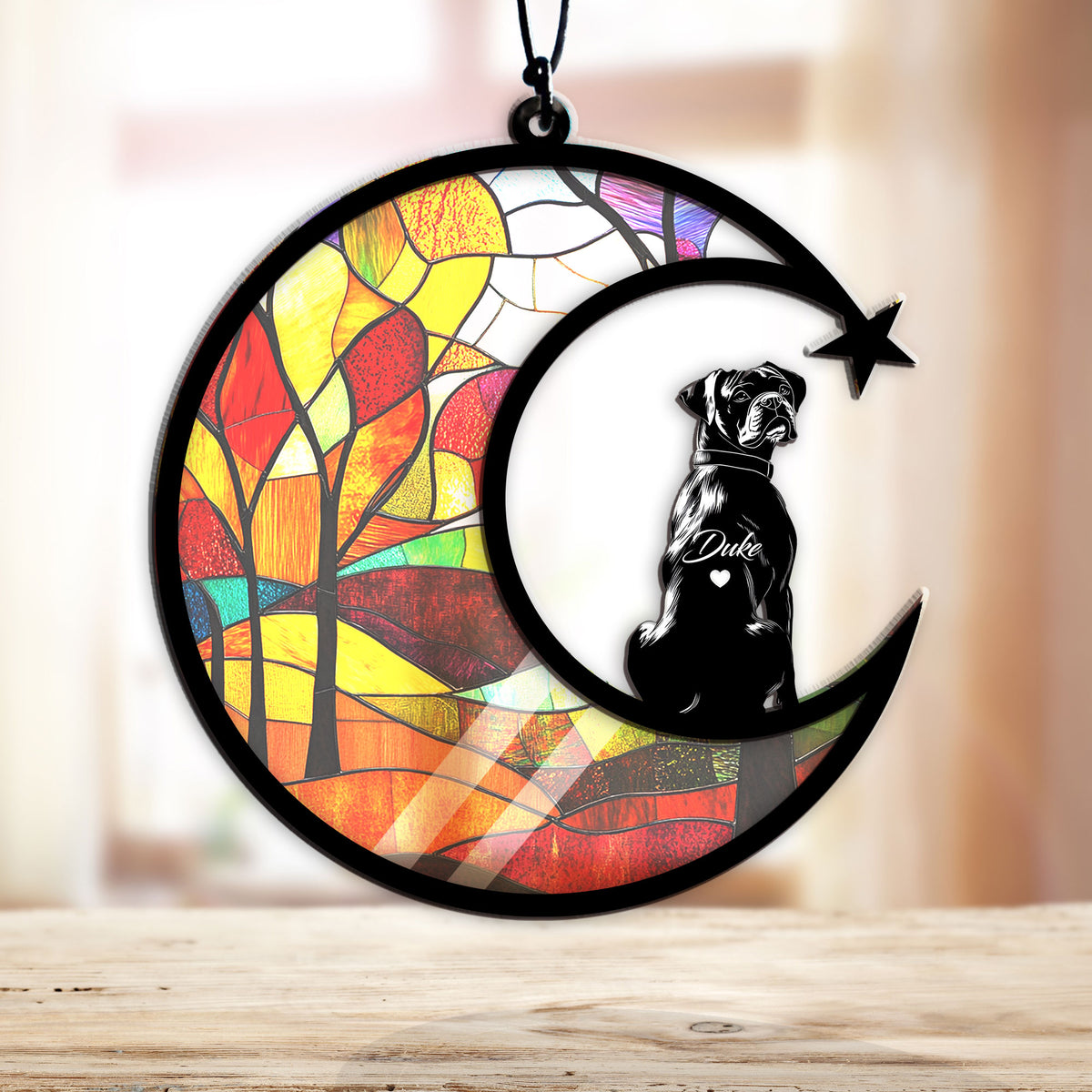 Personalized boxer 3 pet memorial garden stake with pet name and dates