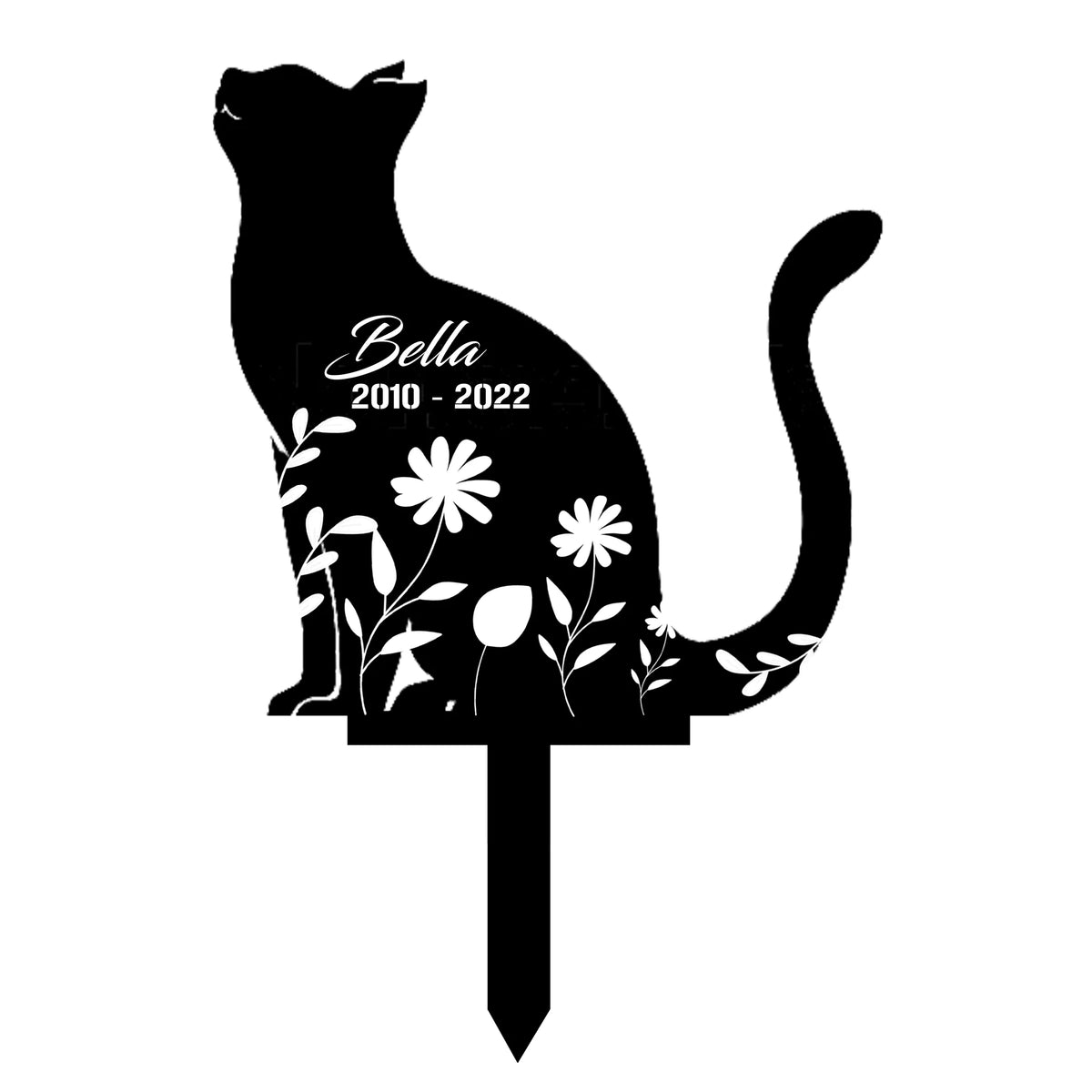 Personalized Cute Cat Memorial Garden Stake, Cat Memorial Signs, Pet Loss Gift