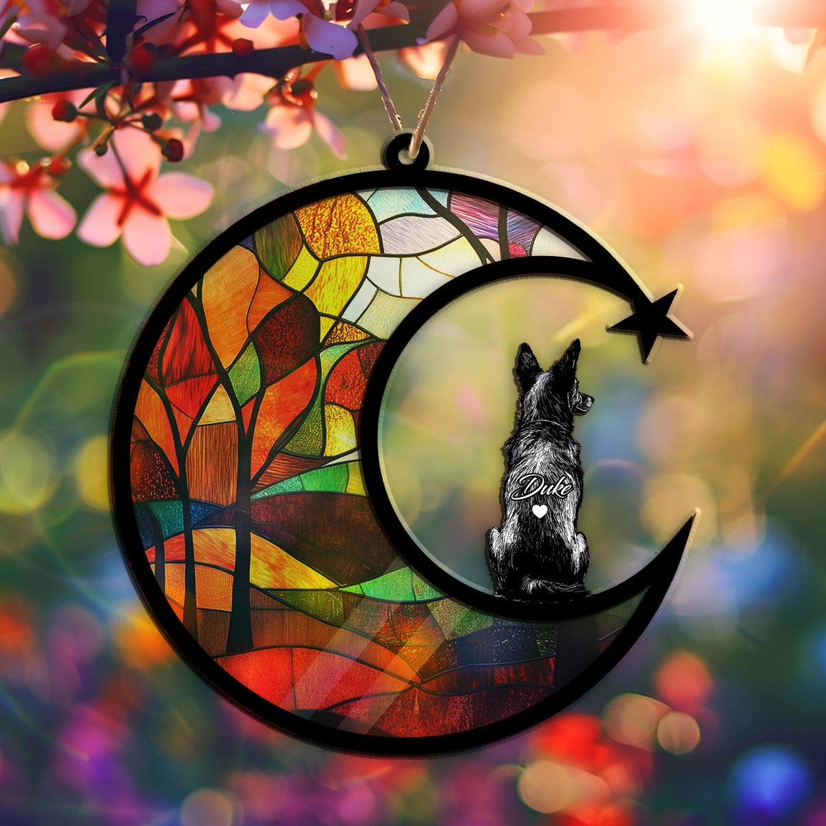 Personalized australian kelpie pet memorial garden stake with pet name and dates