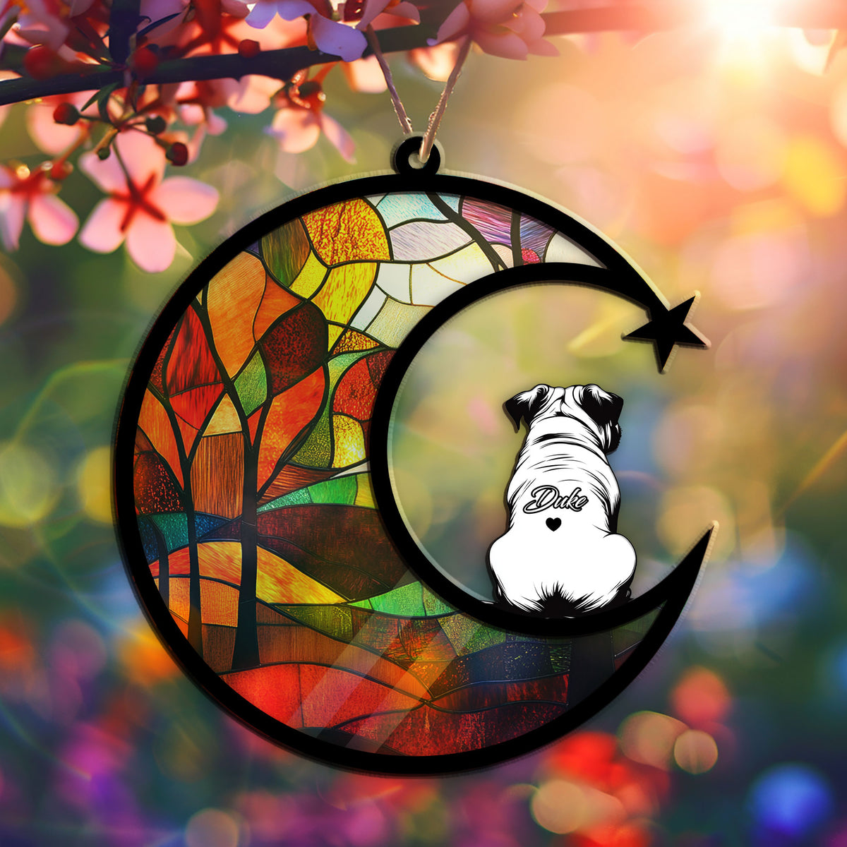 Personalized bull dog pet memorial garden stake with pet name and dates
