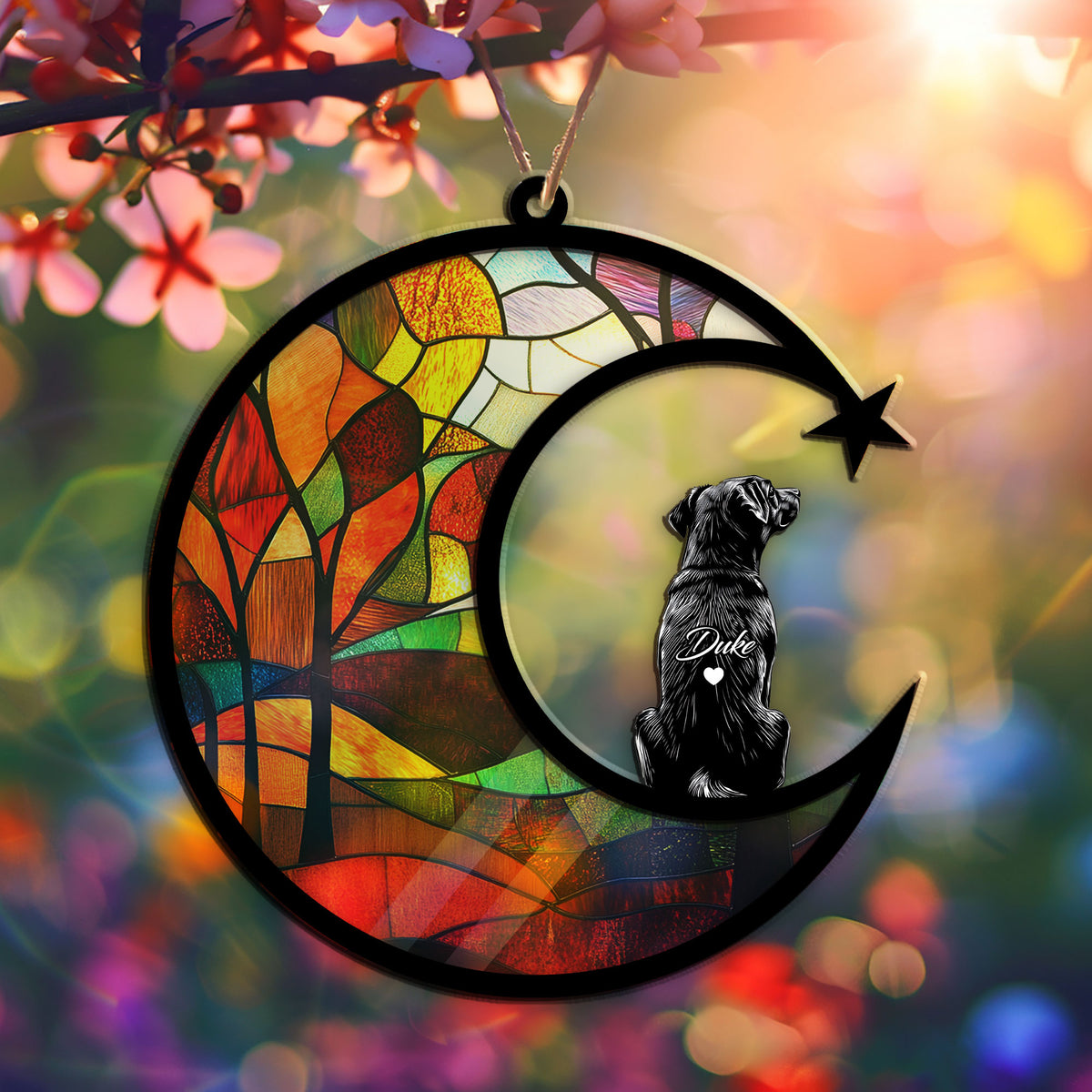 Personalized catahoula pet memorial garden stake with pet name and dates