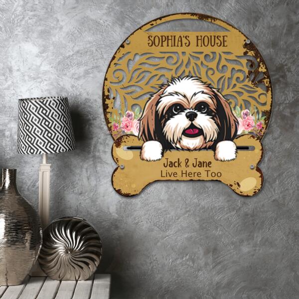 Dog Lovers Color metal wall art displayed on a home wall