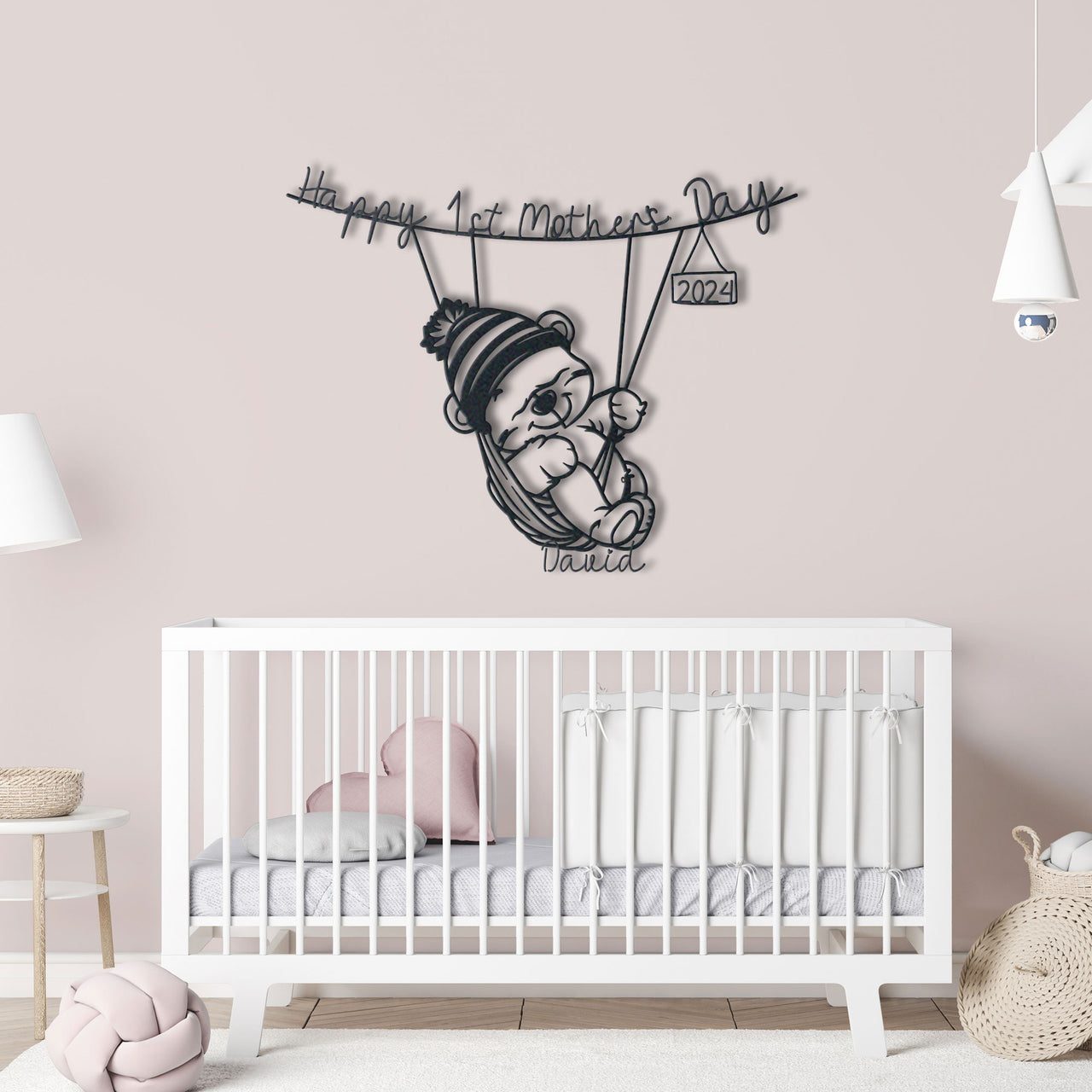 Family Custom Metal Wall Art Cute Cub Happy First Mother's Day 2