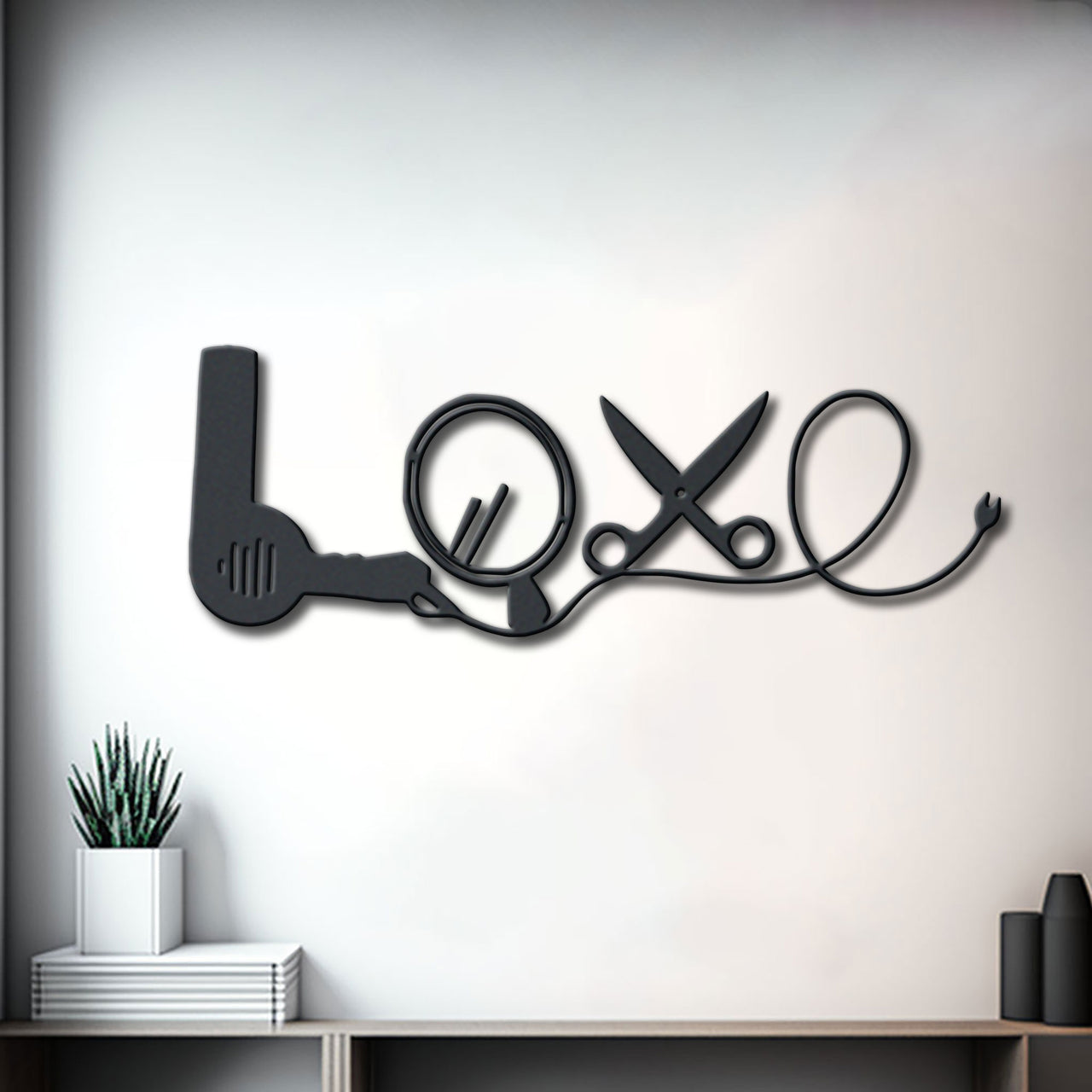 Hair Stylist Salon Metal Wall Art Idea For Wall Decoration