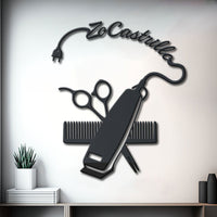 Thumbnail for Hair Stylist Barber Metal Sign Name Personalized Idea For Wall Decoration 2