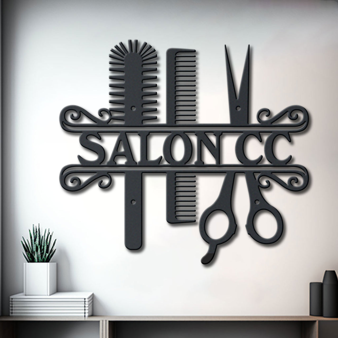 Hair Salon Personalized Name Metal Wall Art Idea For Wall Decoration