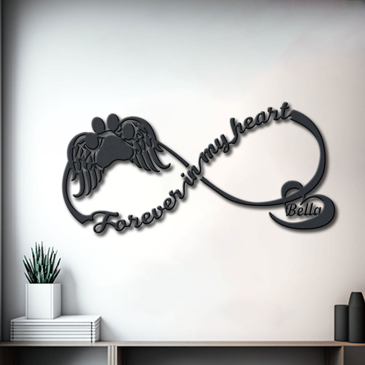 Dog Lovers Forever In My Heart Personalized Name Metal Wall Art
