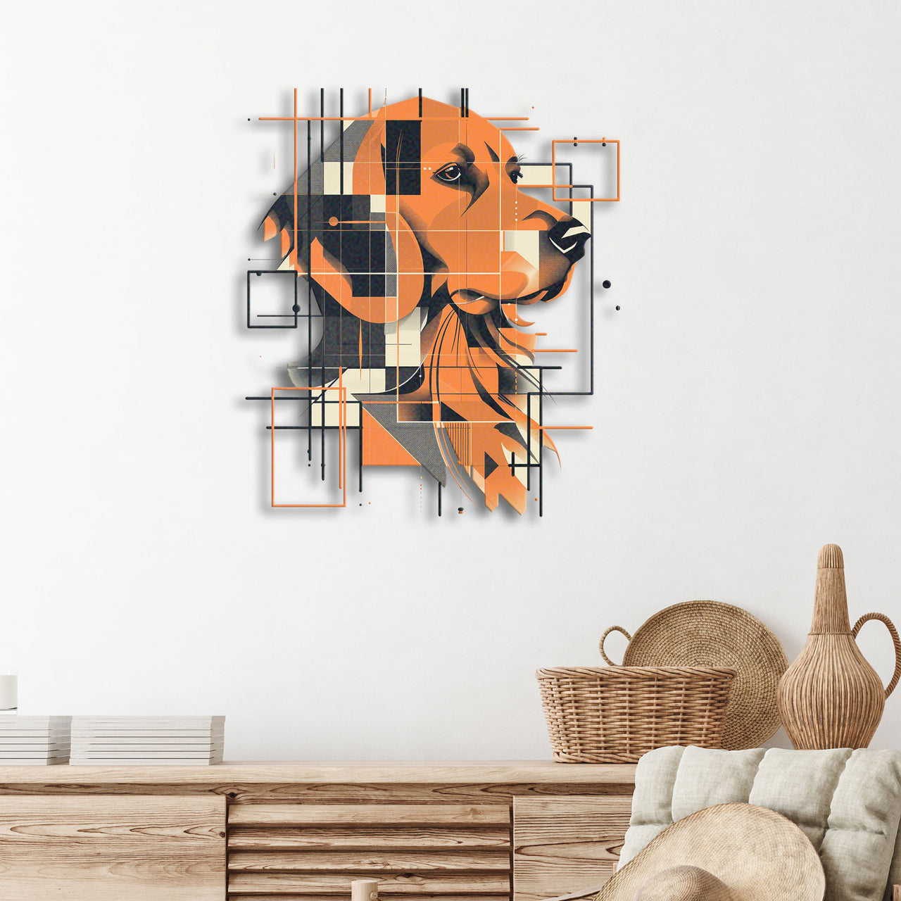 Abstract Golden Retriever Metal Wall Art, Gift for Dog Lovers, Perfect for Dog Enthusiasts