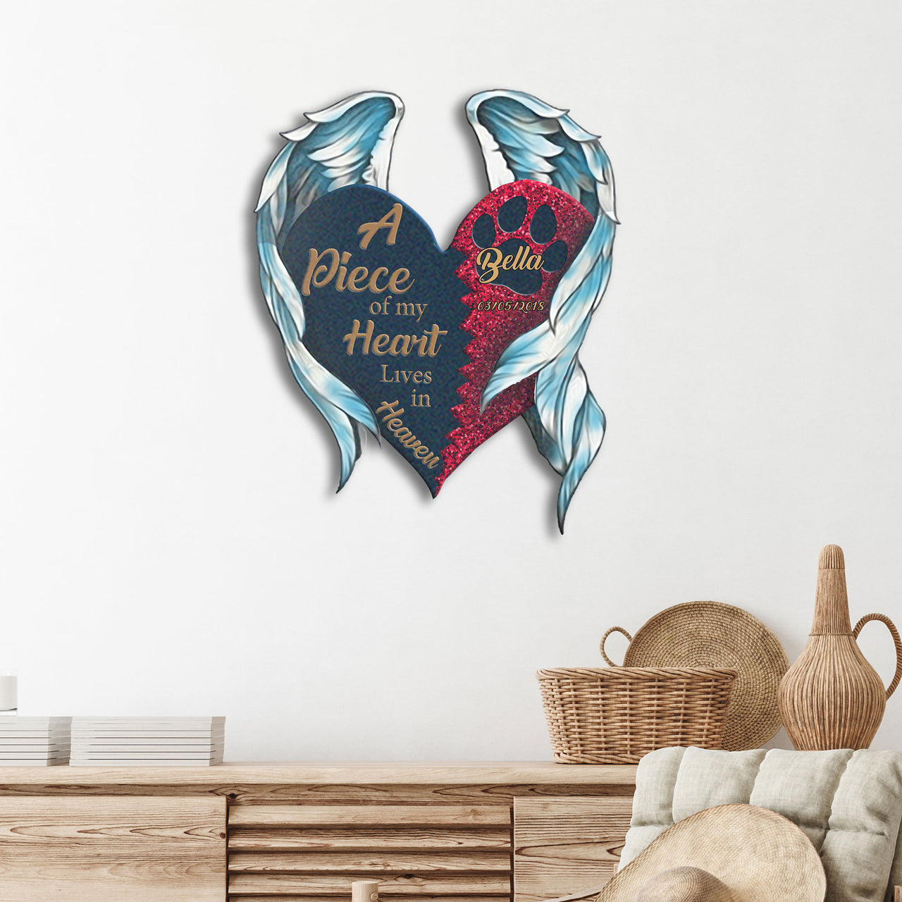 Dog Lovers Metal Sign A Piece Of My Heart Lives In Heaven Personalized