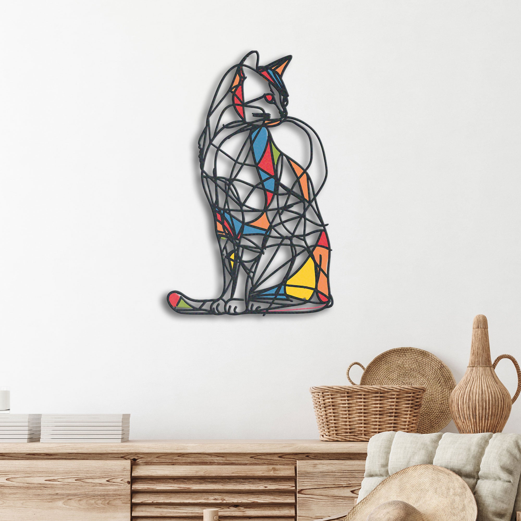 Cat Lover Metal Wall Art Cat Welcome Sign With LED Lights Dont Let T cat-lover-metal-wall-art-cat-welcome-sign-with-led-lights-dont-let-t