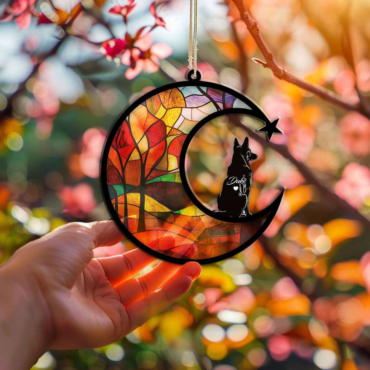 Suncatcher Ornament German Shepherd 01 Memorial, Dog Ornament Home Decor, Pet Loss Gift, Thoughtful Christmas Gift