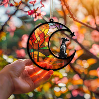 Suncatcher Ornament Greyhound Memorial, Dog Ornament Home Decor, Pet Loss Gift, Thoughtful Christmas Gift