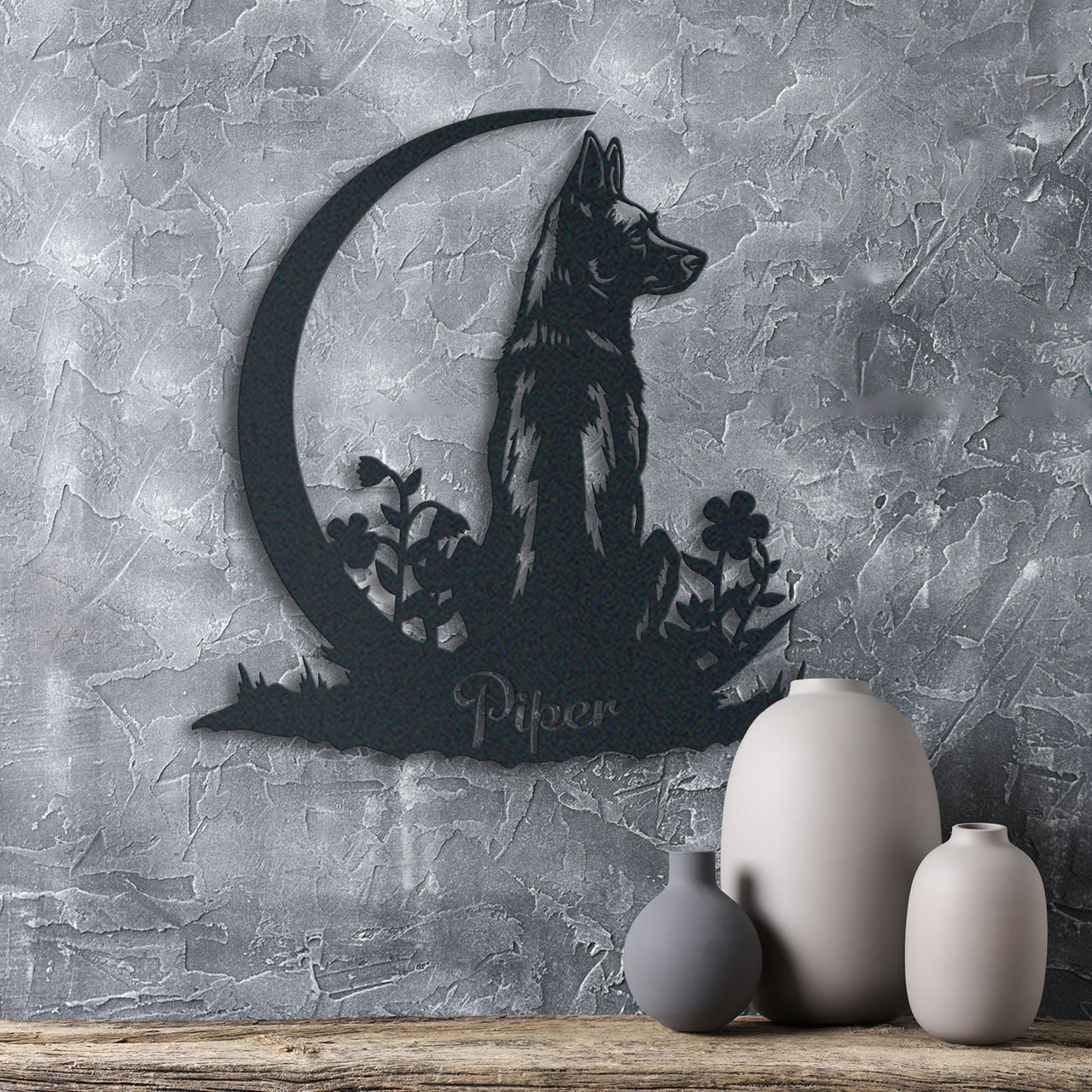 German Shepherd Metal Wall Art, Personalized Home Decor Gift, Ideal Gift for Dog Lovers