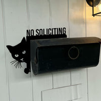 Thumbnail for Cat Lovers Custom Metal Sign, No Soliciting Sign, Door Corner Sign