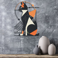 Abstract Cat Metal Wall Art, Whimsical Home Decor for Cat Lovers, Unique Feline, Housewarming Gift