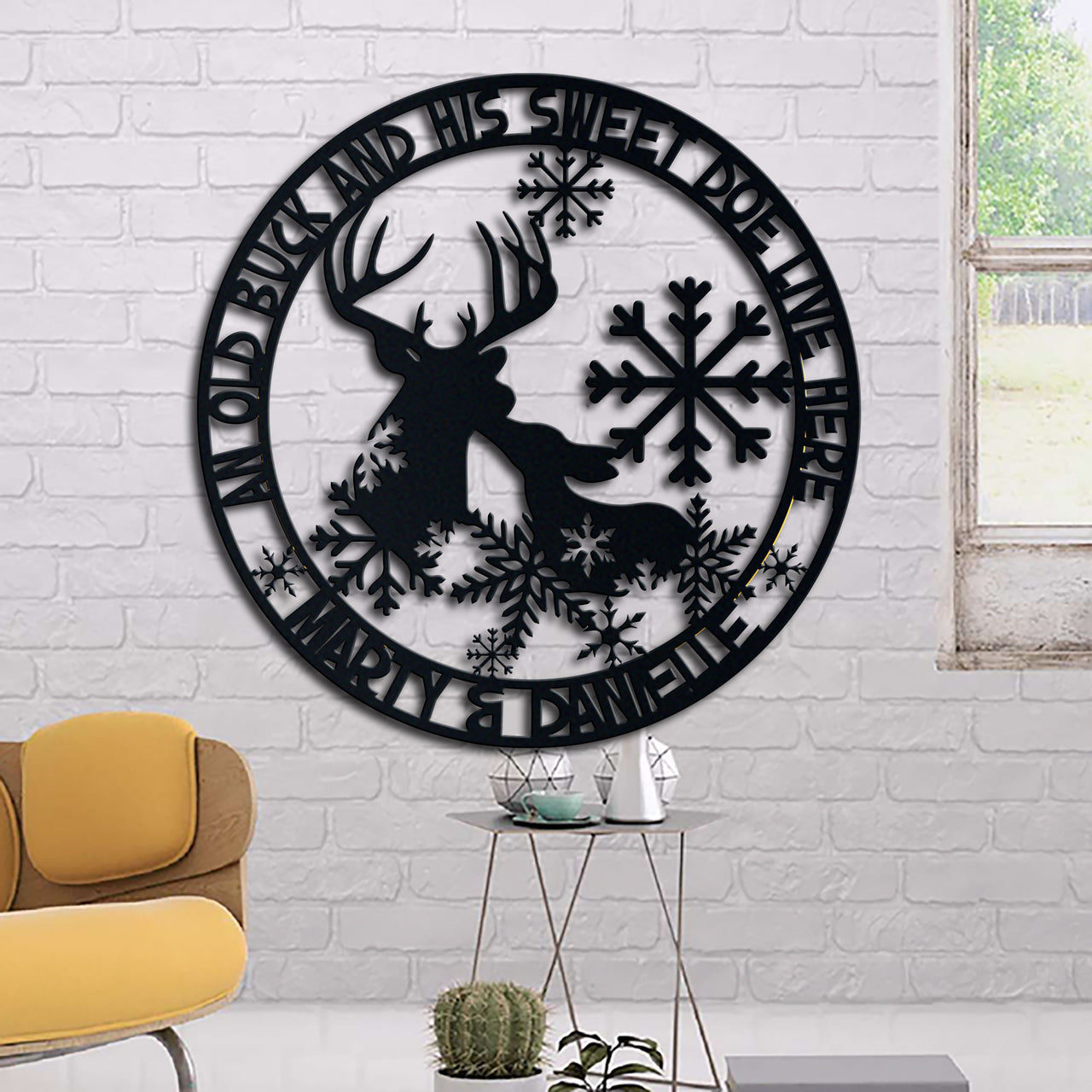 Hunting Lovers Metal Sign The Old Buck And His Sweet Doe Live Here Personalized 1