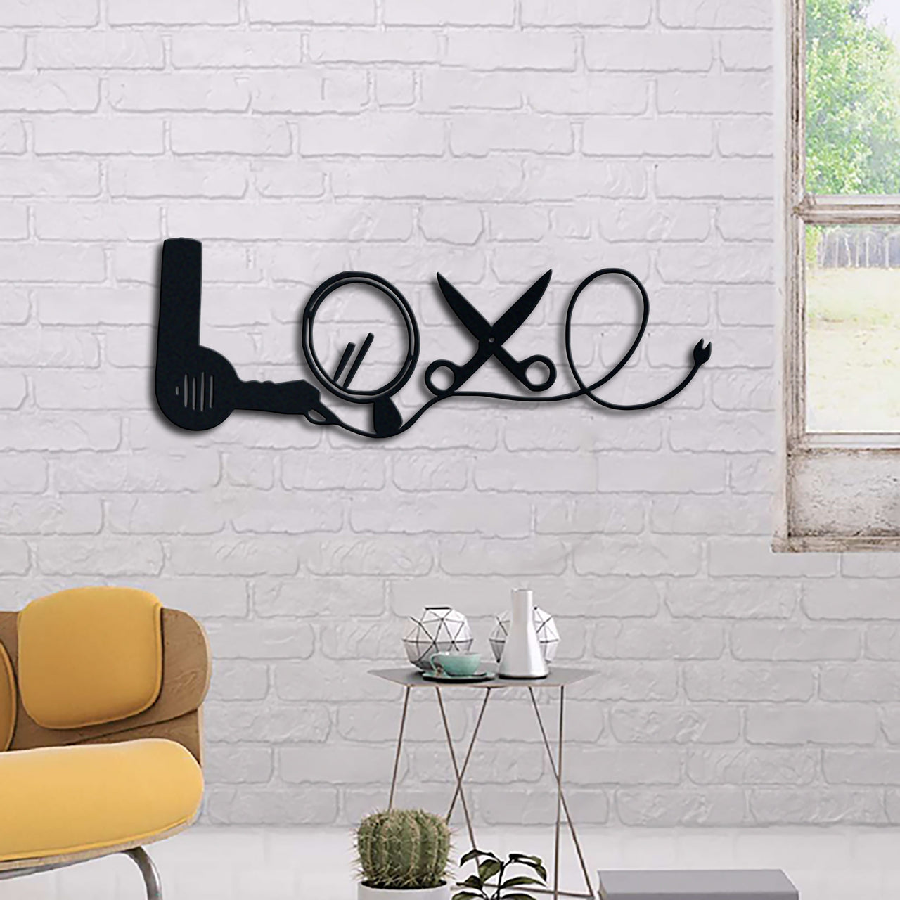 Hair Stylist Salon Metal Wall Art Idea For Wall Decoration