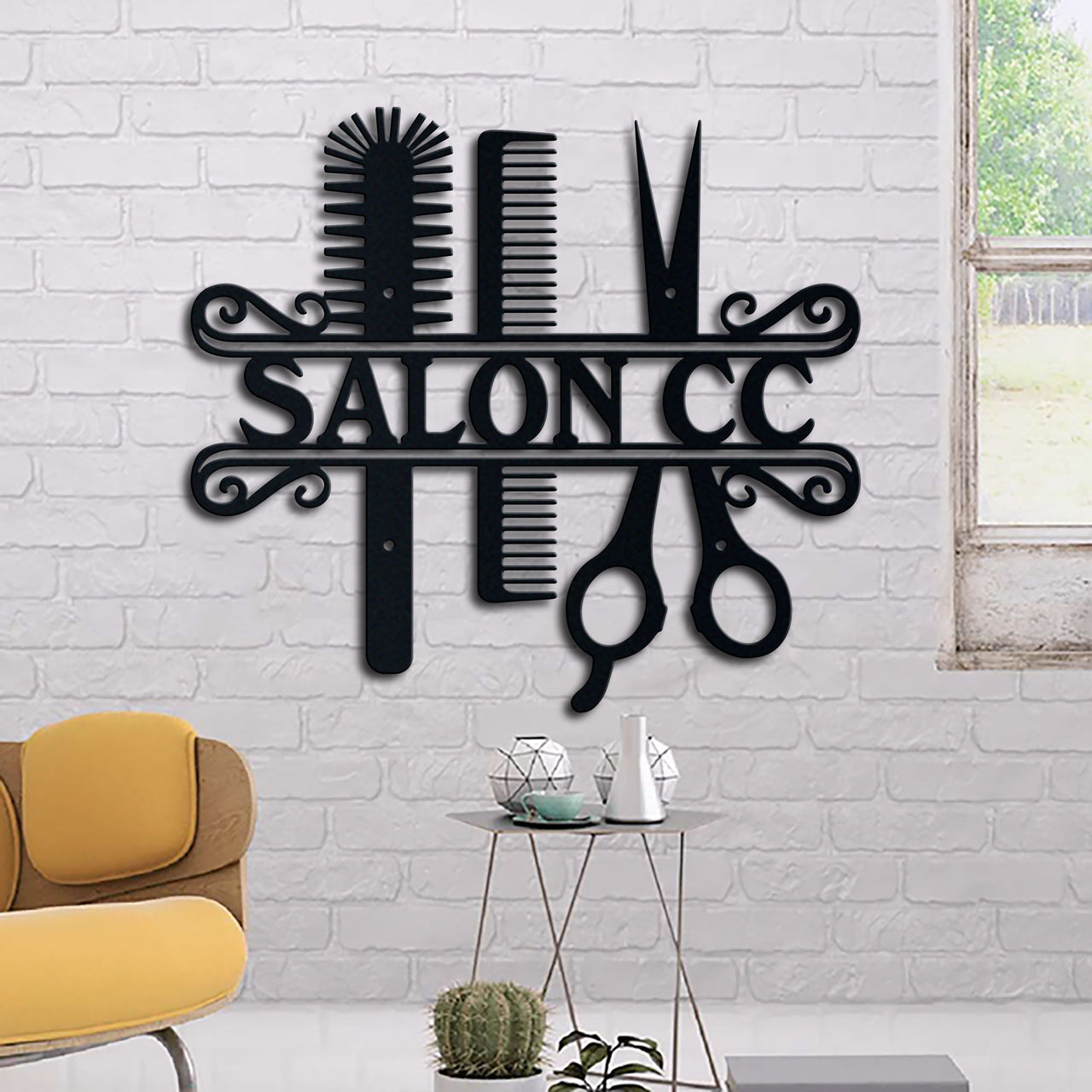 Hair Salon Personalized Name Metal Wall Art Idea For Wall Decoration