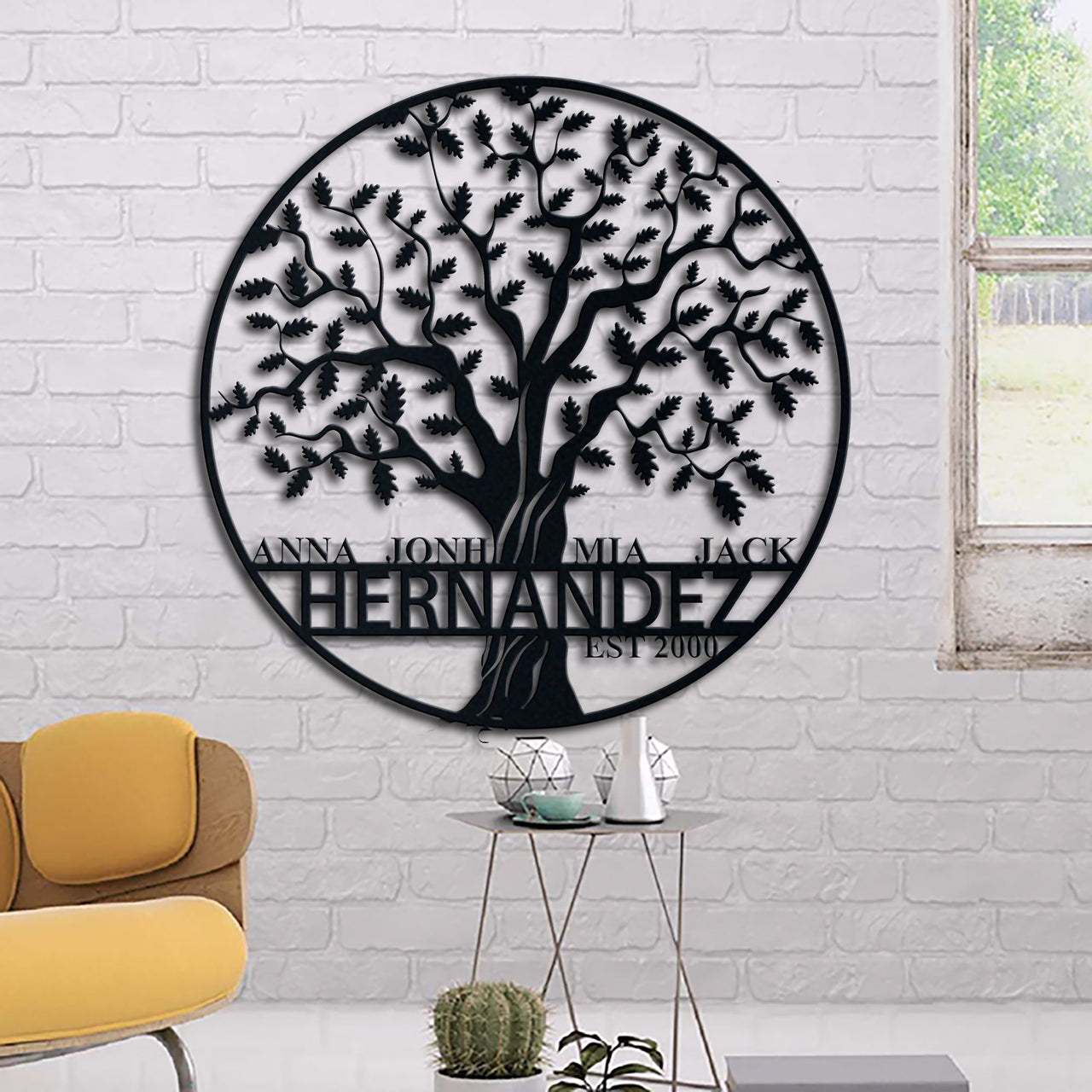 Family Tree Of Life Name Metal Wall Art Personalized 1