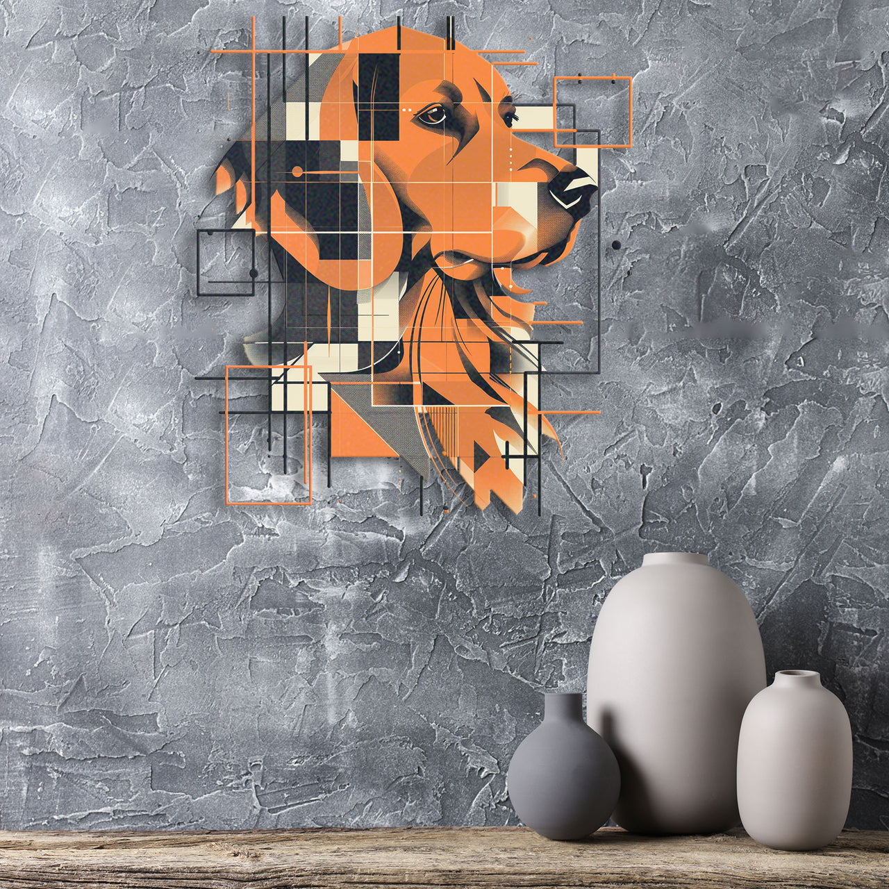 Abstract Golden Retriever Metal Wall Art, Gift for Dog Lovers, Perfect for Dog Enthusiasts