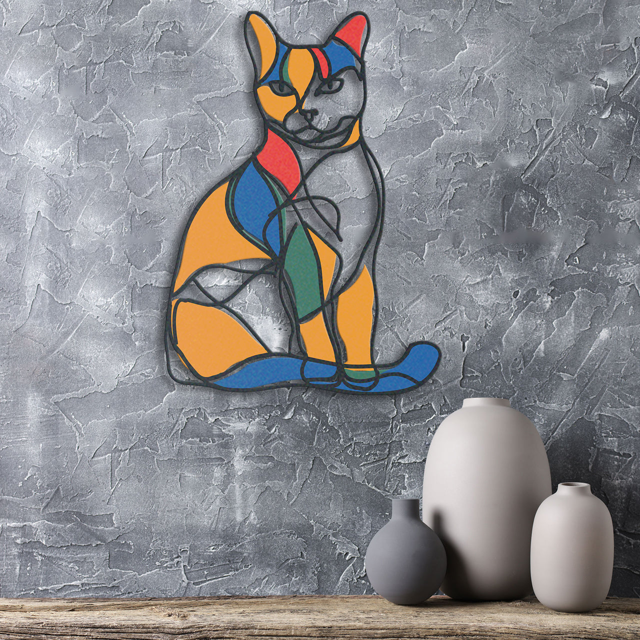 Abstract Cat Metal Wall Art, Gift for Cat Lovers, Perfect for Cat Enthusiasts