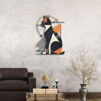 Abstract Cat Metal Wall Art, Whimsical Home Decor for Cat Lovers, Unique Feline, Housewarming Gift