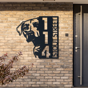 Rhodesian Ridgeback Address Sign | Custom Metal Vertical House Number
