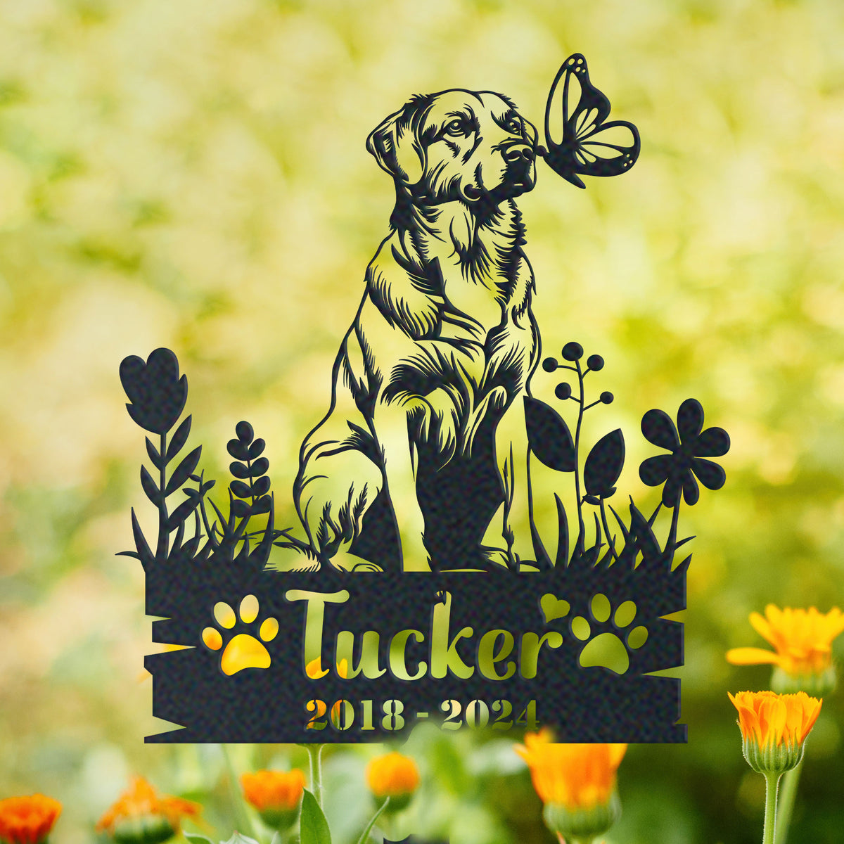 Personalized anatolian shepherd memorial garden stake with pet name and dates