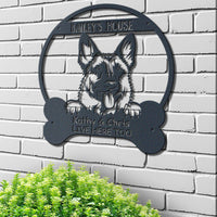 Thumbnail for Dog Lovers Metal Sign The Dogs House Human Live Here Too Personalized 1