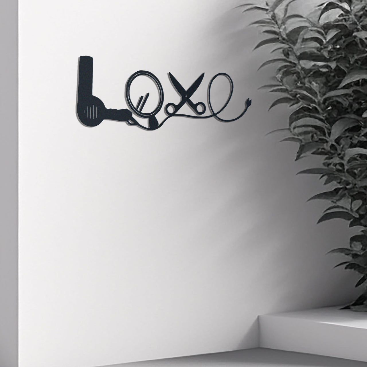 Hair Stylist Salon Metal Wall Art Idea For Wall Decoration