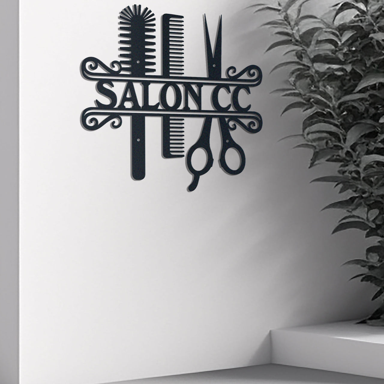 Hair Salon Personalized Name Metal Wall Art Idea For Wall Decoration