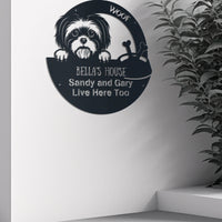 Thumbnail for Dog Lovers Woof Funny Metal Sign Dog House Personalized