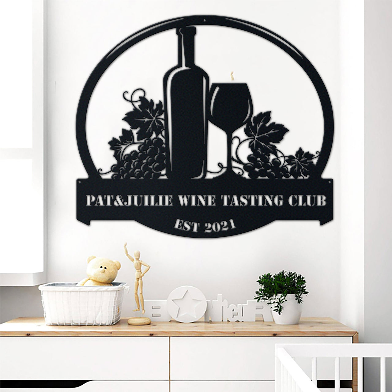 Wine Name Metal Wall Art Idea For Wall Decoration Personalized