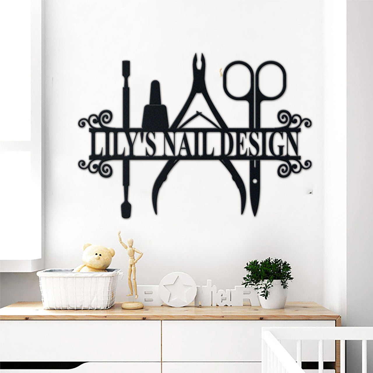 Nail Salon Shop Name Metal Wall Art Idea For Wall Decoration Personalized