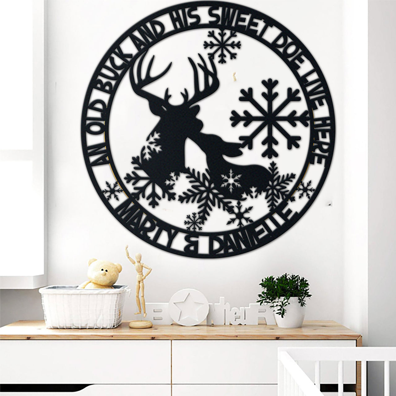 Hunting Lovers Metal Sign The Old Buck And His Sweet Doe Live Here Personalized 1