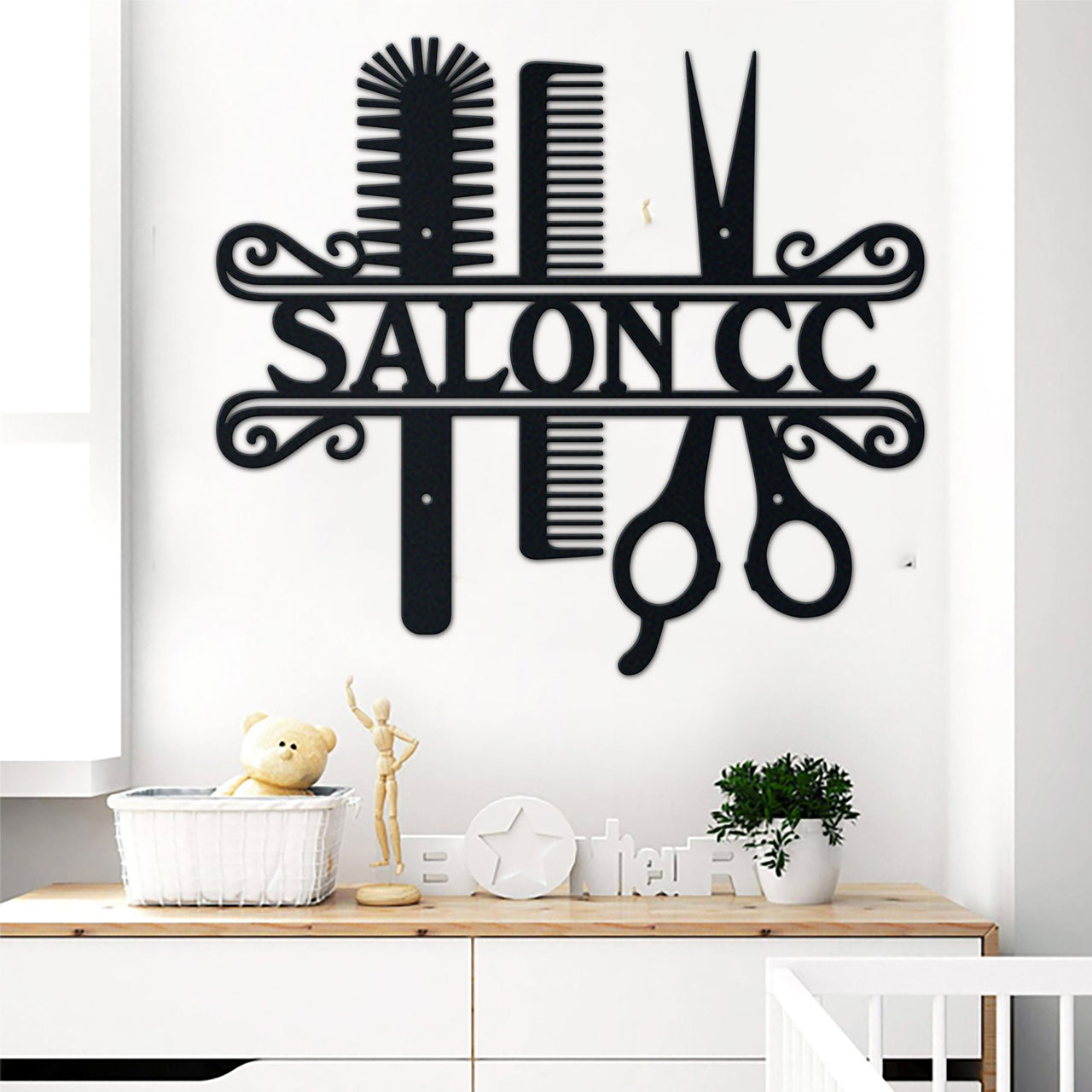 Hair Salon Personalized Name Metal Wall Art Idea For Wall Decoration