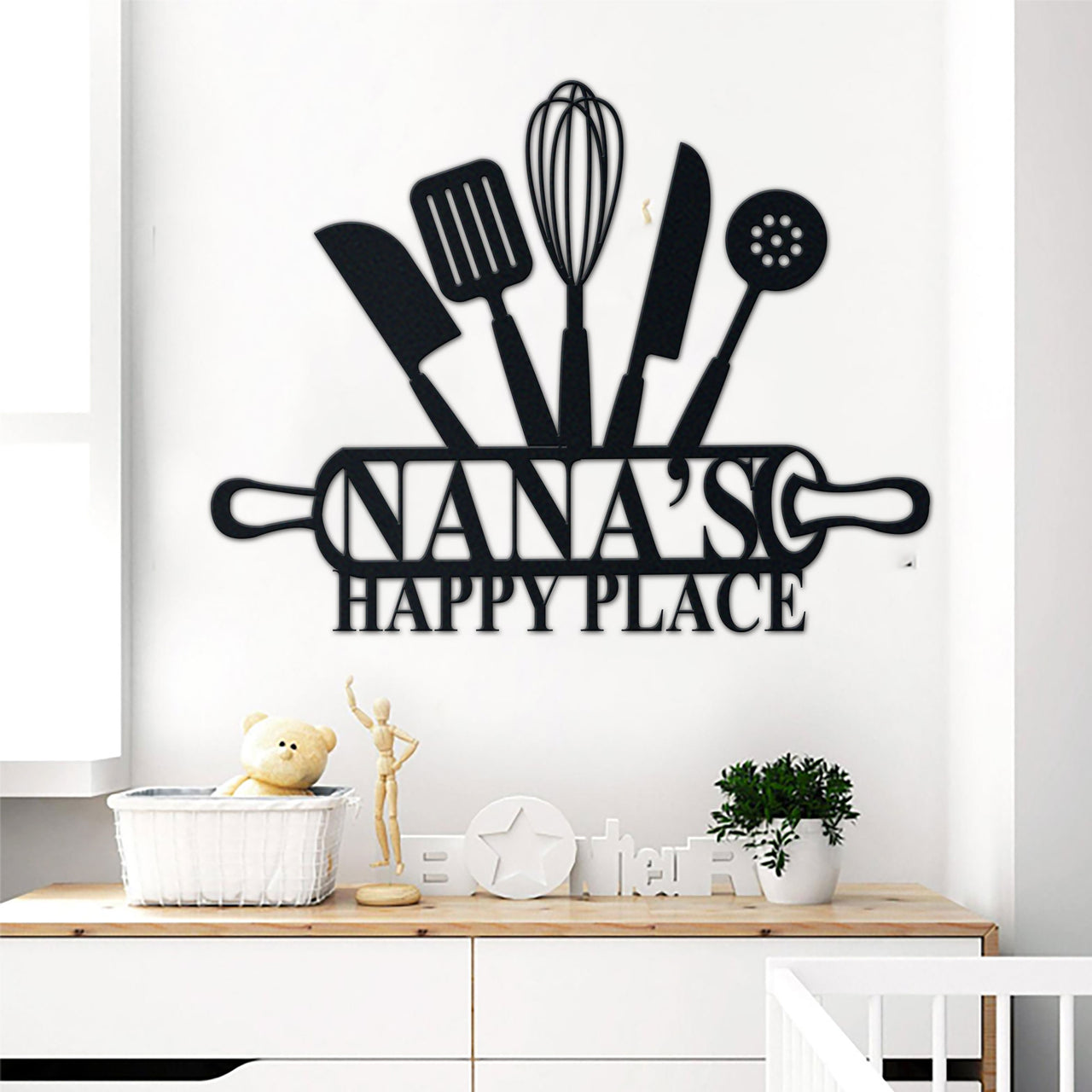 Family Nana's Kitchen Metal Wall Art Personalized