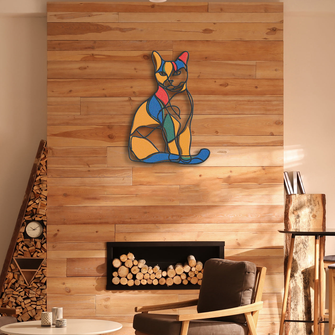 Abstract Cat Metal Wall Art, Gift for Cat Lovers, Perfect for Cat Enthusiasts