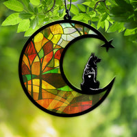 Suncatcher Ornament Husky Memorial, Dog Ornament Home Decor, Pet Loss Gift, Thoughtful Christmas Gift