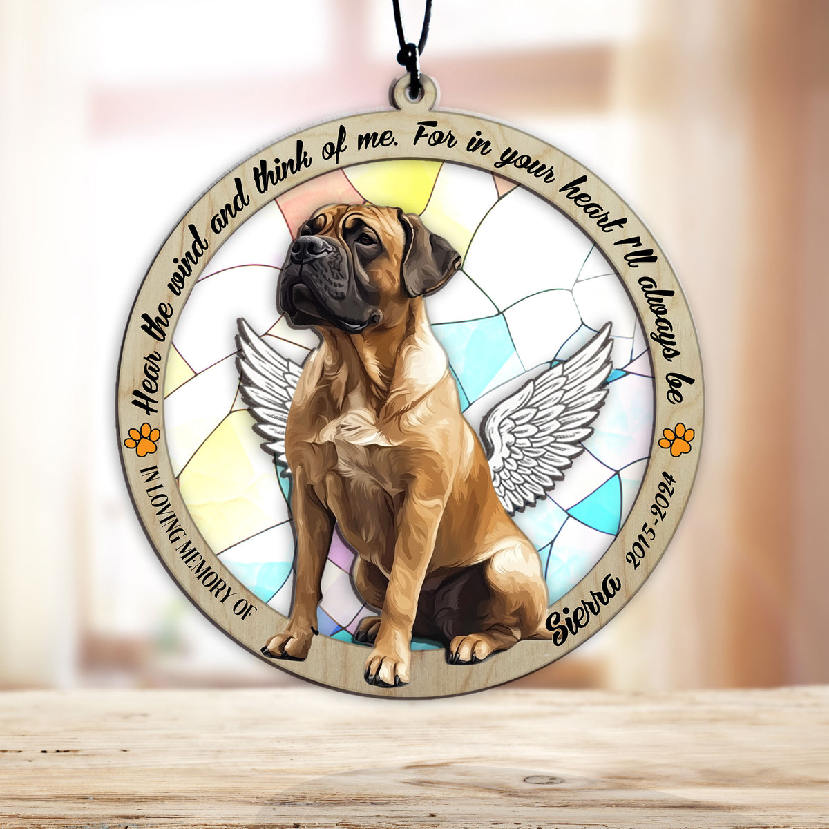 Personalized boerboel memorial garden stake with pet name and dates