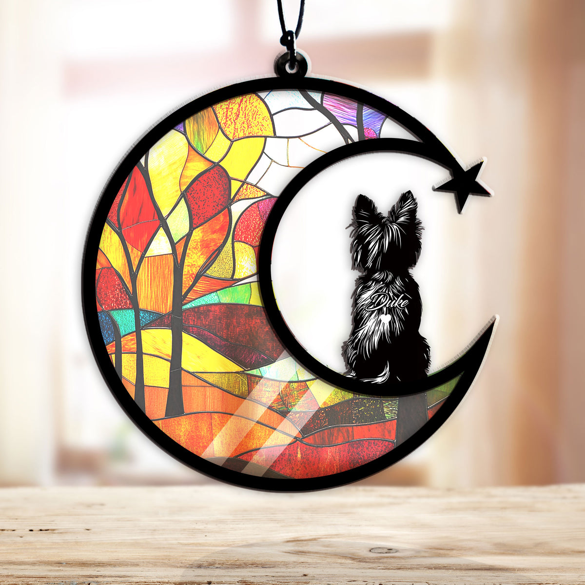 Personalized yorkshire terrier 1 pet memorial garden stake with pet name and dates