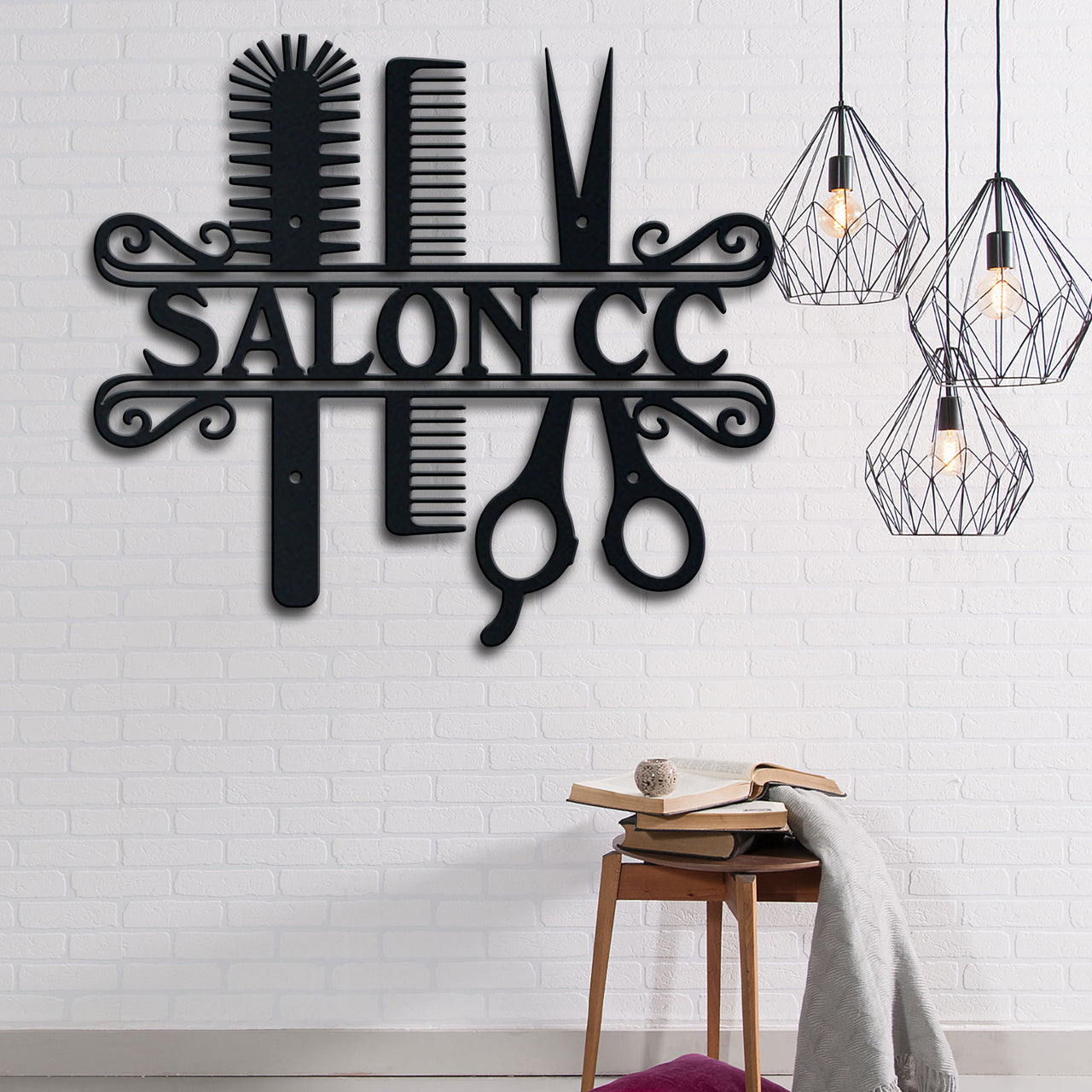 Hair Salon Personalized Name Metal Wall Art Idea For Wall Decoration