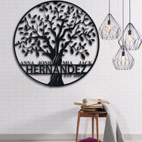 Thumbnail for Family Tree Of Life Name Metal Wall Art Personalized 1