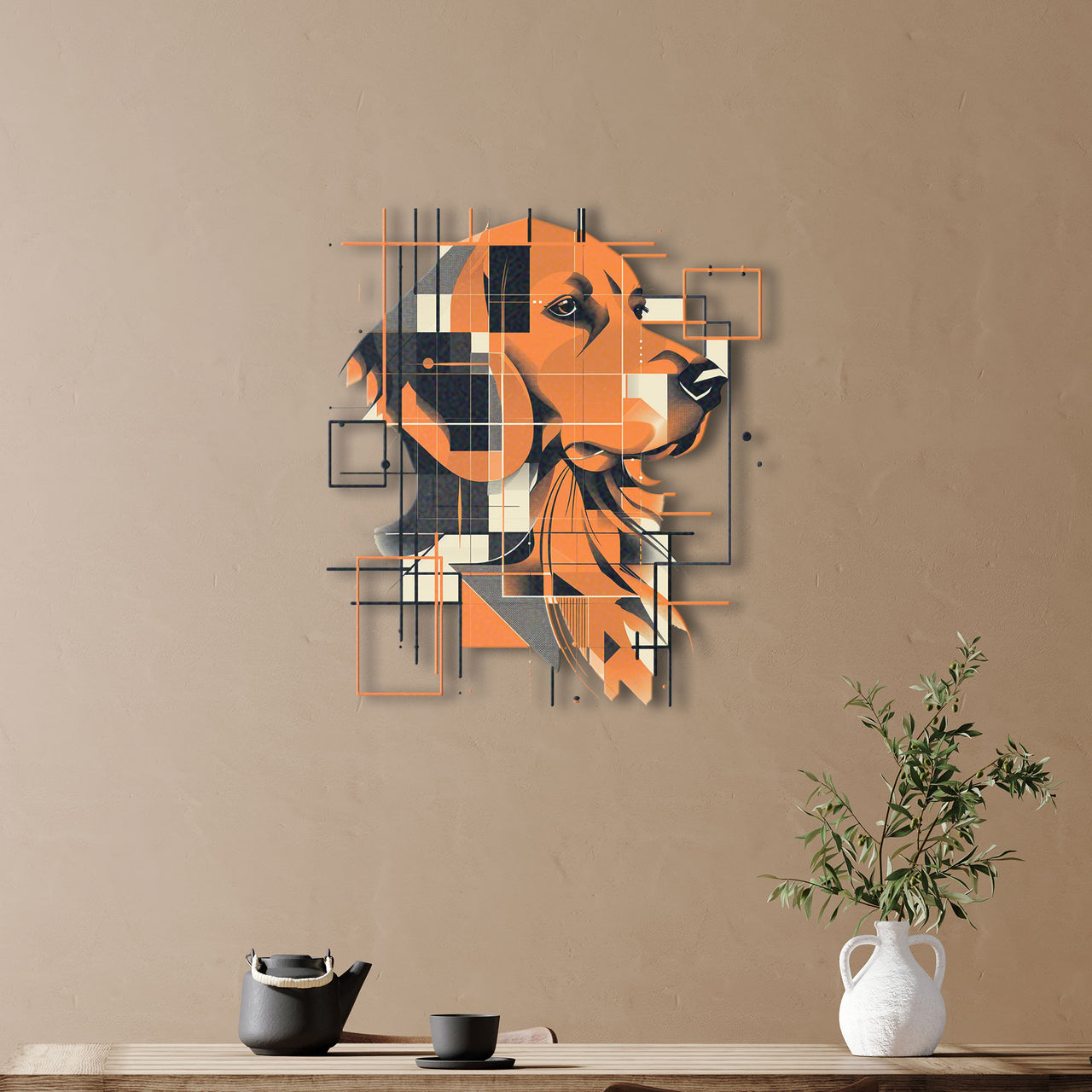 Abstract Golden Retriever Metal Wall Art, Gift for Dog Lovers, Perfect for Dog Enthusiasts