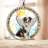 Suncatcher Ornament Australian Shepherd Sitting Memorial, Dog Ornament Home Decor, Pet Loss Gift, Thoughtful Christmas Gift