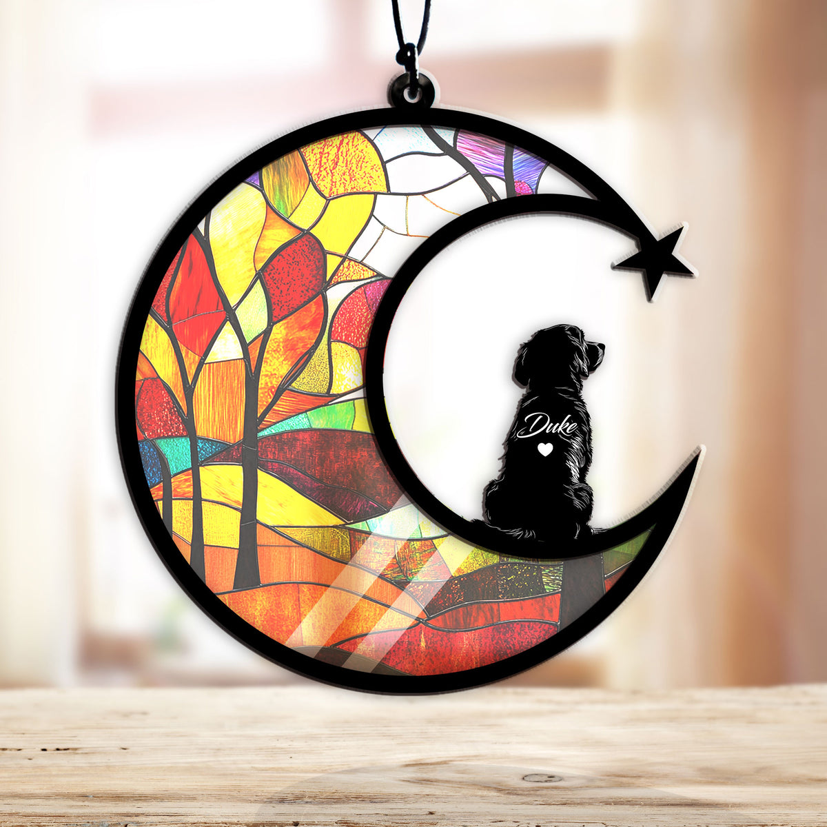 Personalized labradoodle pet memorial garden stake with pet name and dates