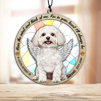 Suncatcher Ornament Maltipoo Sitting Memorial, Dog Ornament Home Decor, Pet Loss Gift, Thoughtful Christmas Gift