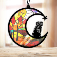 Suncatcher Ornament Pug Memorial, Dog Ornament Home Decor, Pet Loss Gift, Thoughtful Christmas Gift
