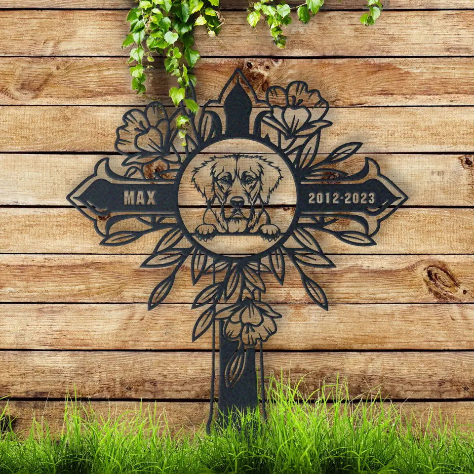 Personalized Cute Dog Cat Memorial Garden Stake, Dog Memorial Signs, Pet Loss Gift
